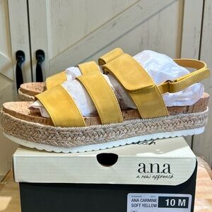 a.n.a Soft Yellow Espadrille Sandals